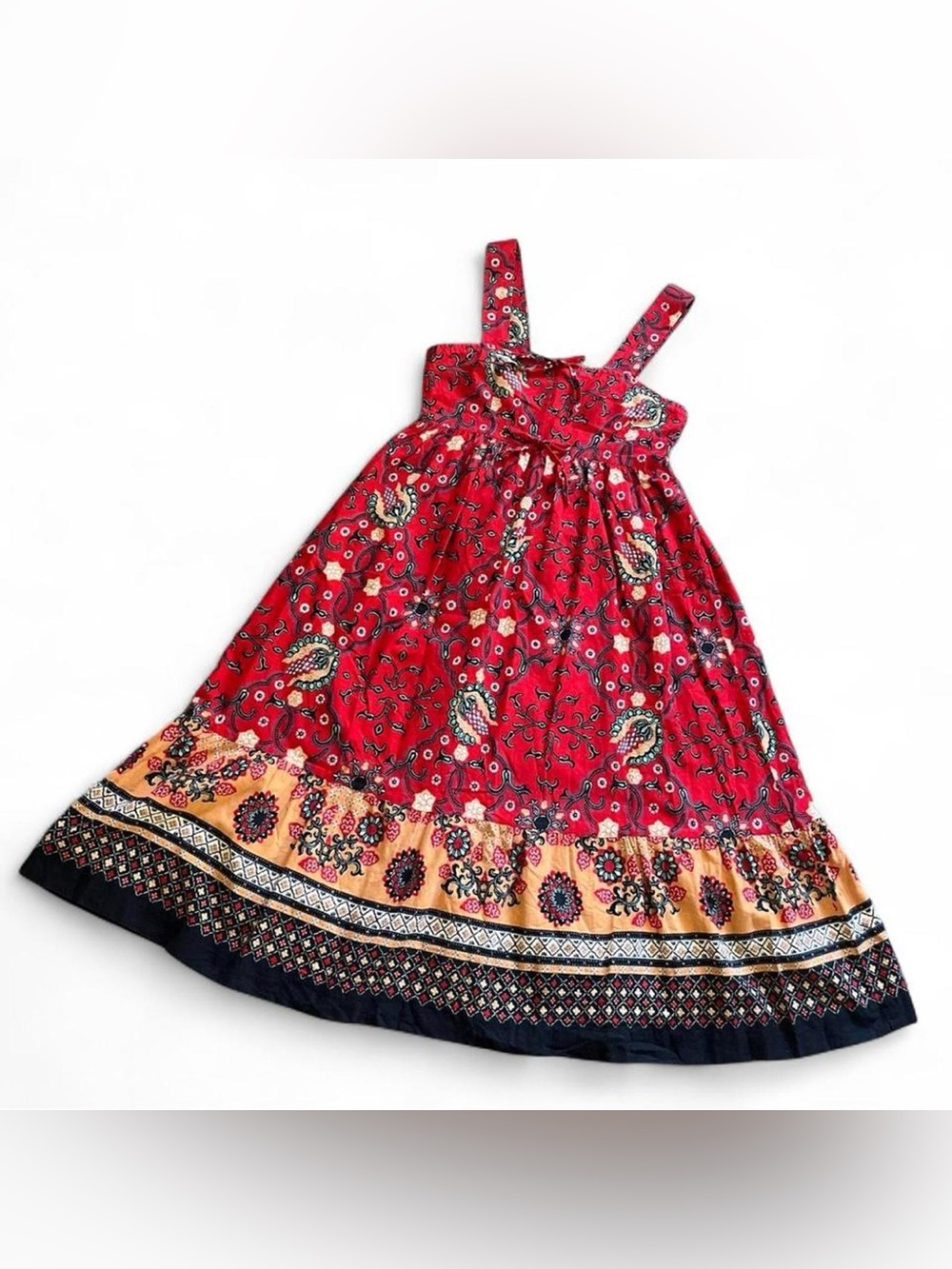 TRUE VINTAGE  • 1970s BOHO MIDI PAISLEY FLORAL DRESS GIRLS 10-12 WOMEN’S XXS
